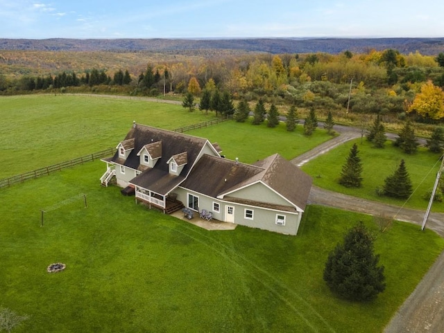 drone / aerial view featuring a rural view