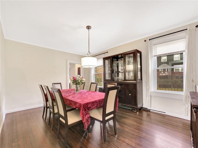 10 Columbia Ave, Hartsdale, NY 10530 - dining area featuring healthy amount of natural light, dark wood-type flooring, and baseboards