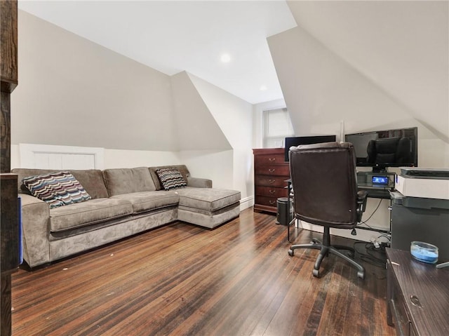 10 Columbia Ave, Hartsdale, NY 10530 - office area featuring lofted ceiling, wood finished floors, and recessed lighting