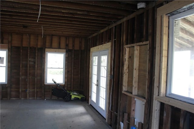 miscellaneous room with french doors