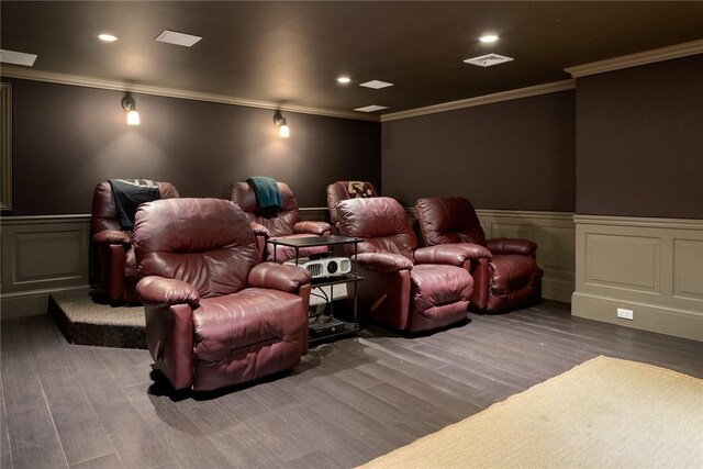 12 Island Dr, Rye, NY 10580 - cinema with crown molding and wood-type flooring