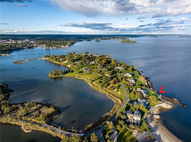 12 Island Dr, Rye, NY 10580 - birds eye view of property featuring a water view