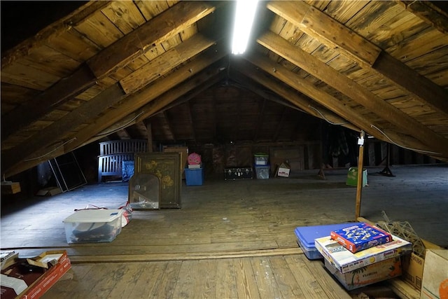 view of attic