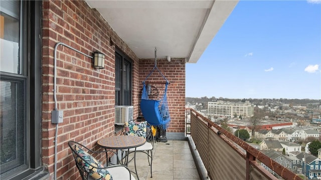 balcony with central AC unit