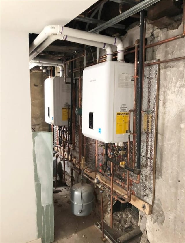 utilities with tankless water heater and water heater