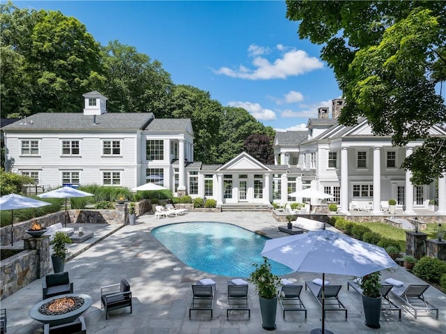 view of pool with a patio area