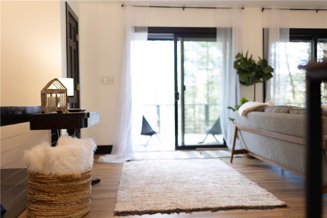 interior space featuring light wood-type flooring