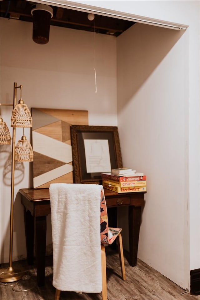 interior space with hardwood / wood-style flooring