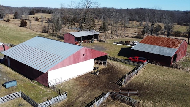 drone / aerial view featuring a rural view