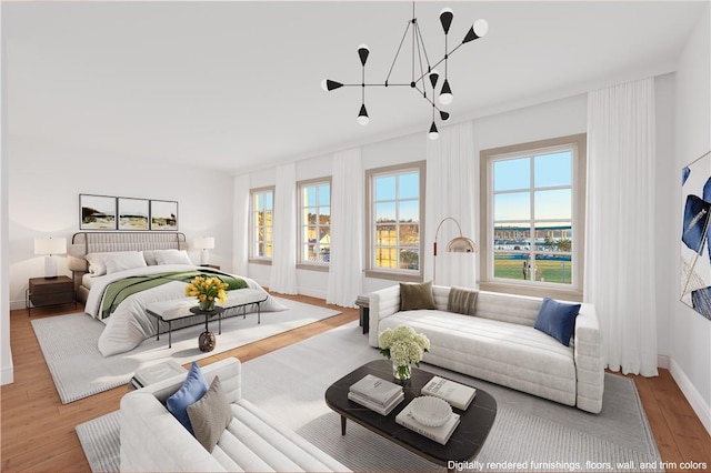 bedroom featuring light hardwood / wood-style floors