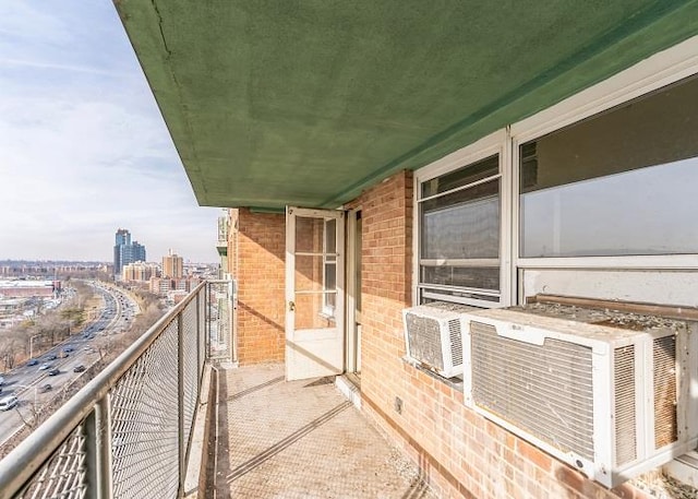 balcony featuring cooling unit