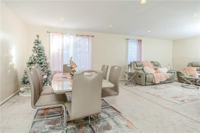 dining room with carpet flooring