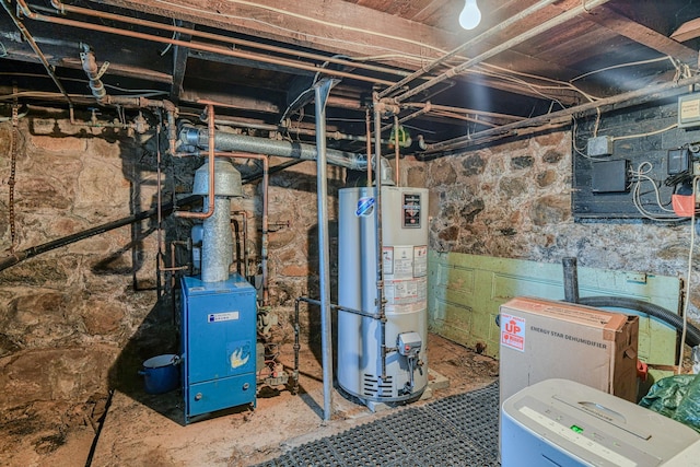 utility room with gas water heater