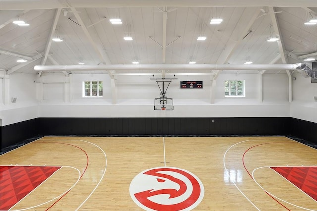 view of basketball court featuring a wealth of natural light