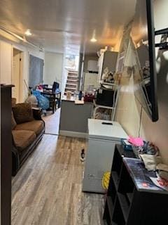 kitchen with wood-type flooring