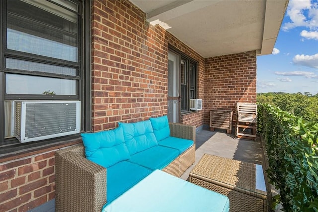 view of patio with an outdoor hangout area and cooling unit