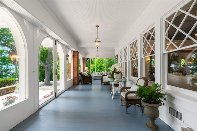 view of sunroom