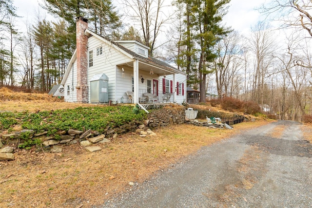 view of front of property with a porch