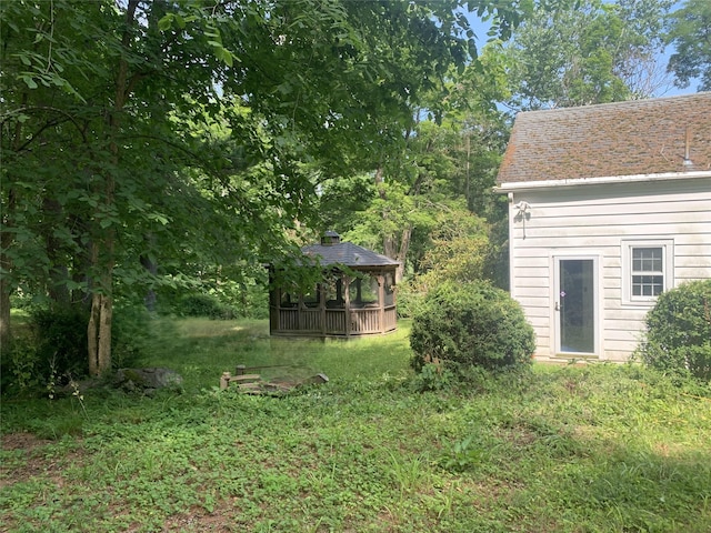 view of yard featuring a gazebo