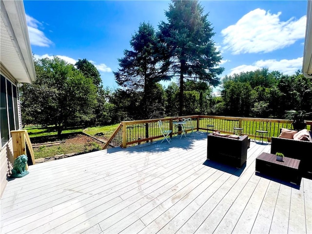 deck with outdoor lounge area