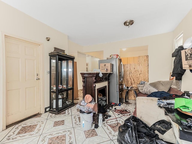 interior space with light tile patterned flooring