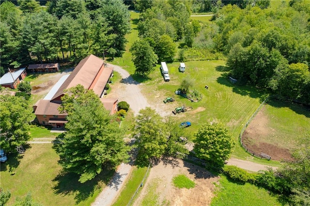 aerial view with a rural view