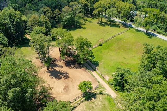 drone / aerial view featuring a rural view