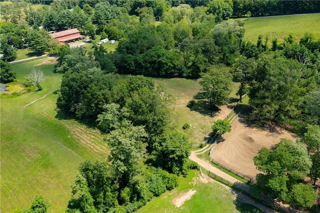 drone / aerial view with a rural view