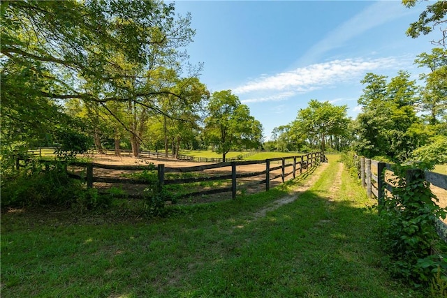 view of yard featuring a rural view