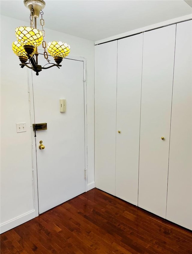 foyer entrance with dark hardwood / wood-style flooring