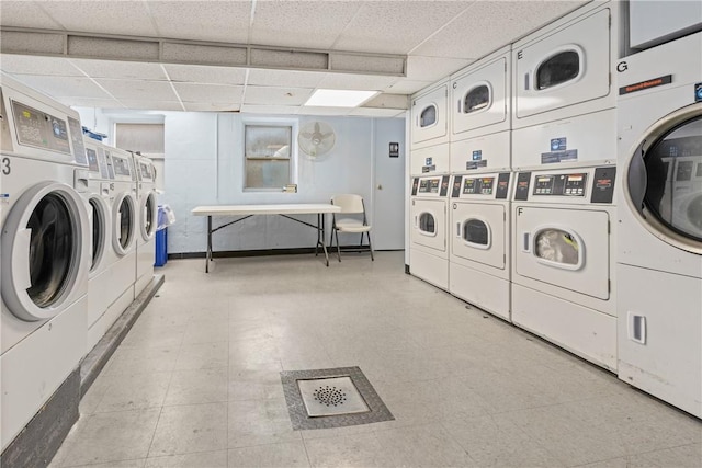 washroom featuring independent washer and dryer and stacked washer and dryer