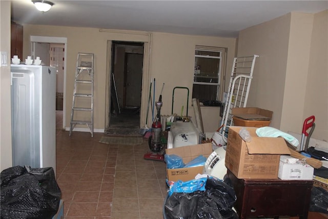 interior space with tile patterned flooring