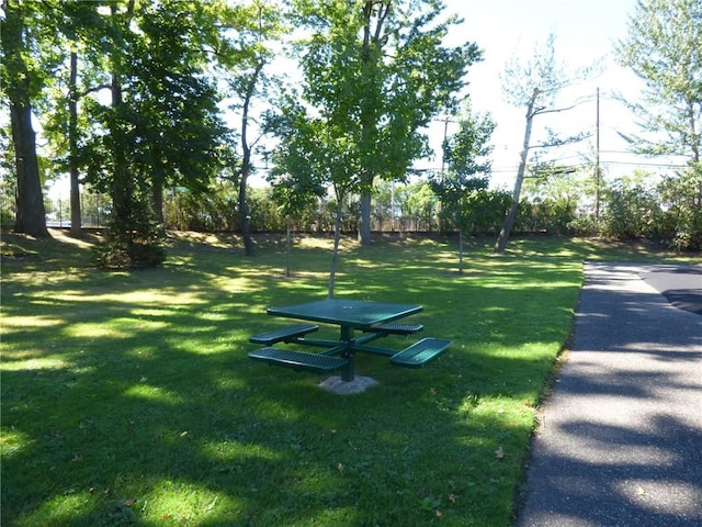 view of community featuring a yard