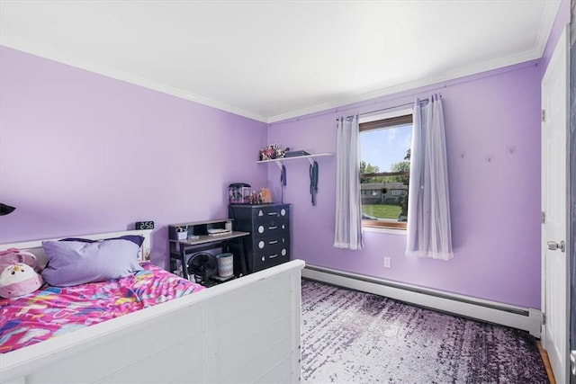 7 Joan Ln, Wappingers Falls, NY 12590 - bedroom featuring a baseboard heating unit and crown molding