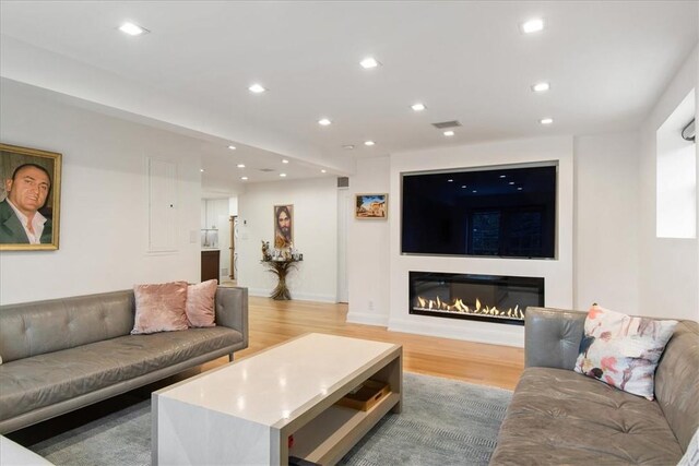 living room featuring light hardwood / wood-style floors