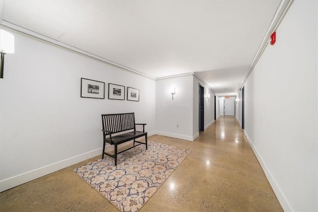 interior space featuring crown molding