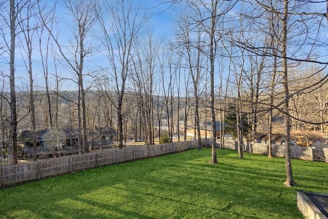 view of yard featuring fence