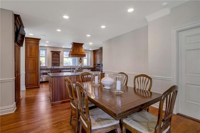 dining room featuring dark wood-type flooring