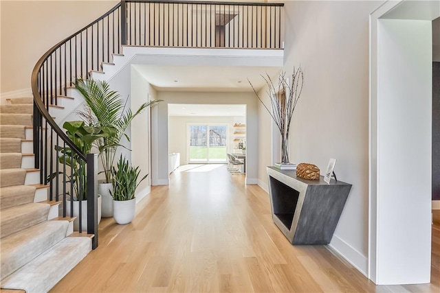 foyer entrance featuring light hardwood / wood-style flooring