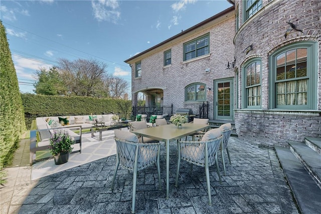 view of patio / terrace with an outdoor living space