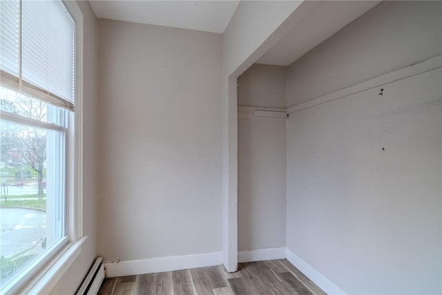 closet with baseboard heating