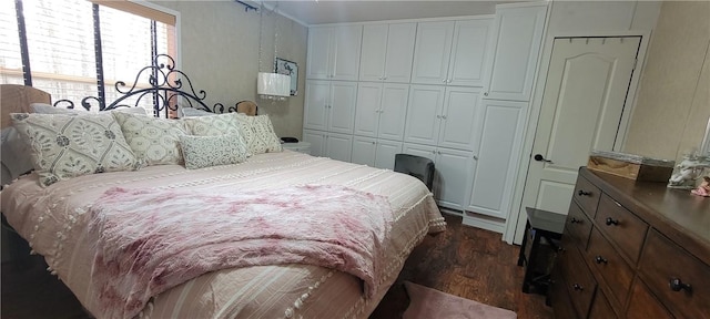 bedroom featuring a closet and dark wood-type flooring