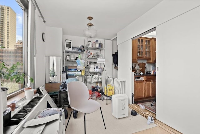 interior space featuring light wood-type flooring