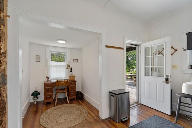 interior space featuring dark hardwood / wood-style floors