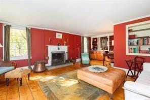 living room featuring wood-type flooring