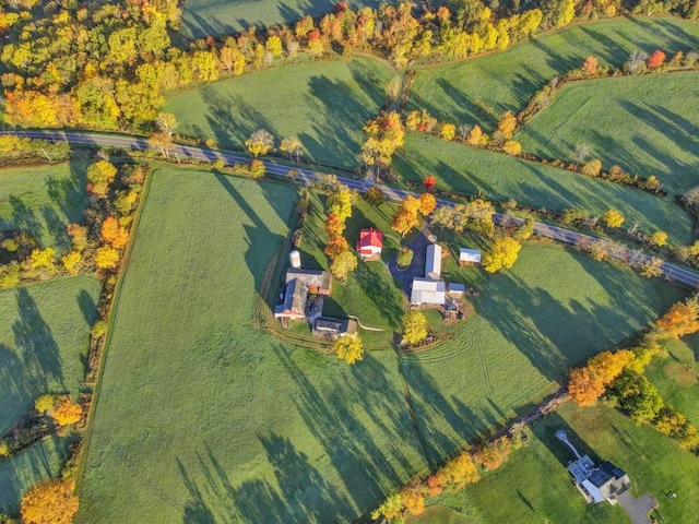 aerial view featuring a rural view