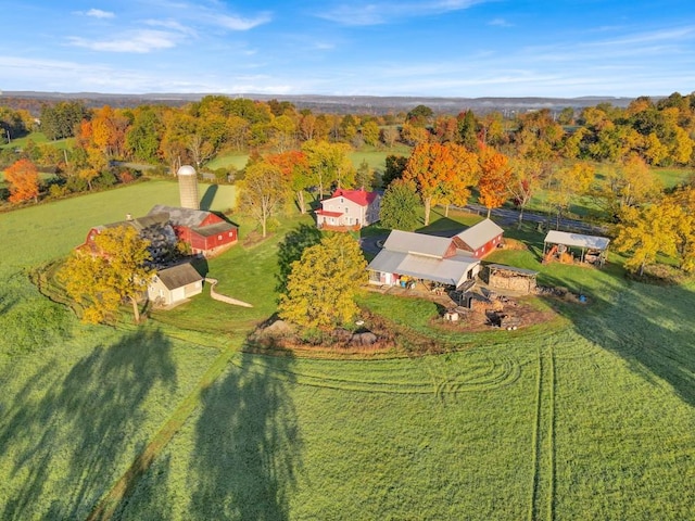 bird's eye view featuring a rural view