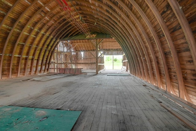 view of unfinished attic