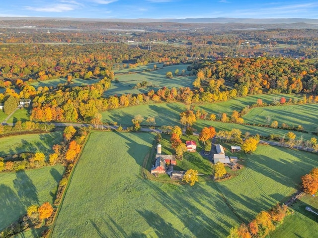 drone / aerial view with a rural view