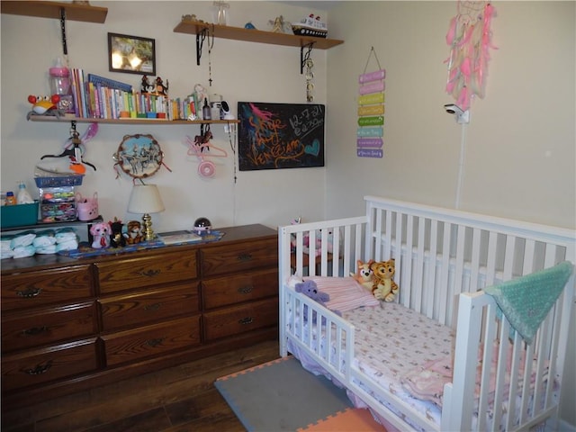 bedroom featuring dark wood-type flooring